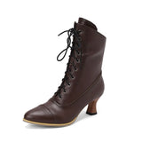 Breakj Middle Heel Plus Size Female Boots Autumn Winter Tie Martin Boots