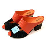 Women Sandals Square Heel 2022 Summer Shoes Woman Fashion Slides Cut-out Open Toe Slip On Mothers Sandal Female Bling