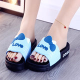 Summer High-heeled Thick Soled Slippers Women's Cute Cartoon Bear Heightening Sandals Shoes Woman Heels Summer Slipper