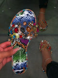 Women Flip Flops Shoes Slippers Gemstone Rhinestones Shoes Sandals Ladies Slides Wild Diamond Slippers chanclas
