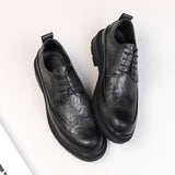 Breakj Leather Shoes Men Leather Brown Business Men's Shoes 2023 New Men British Married