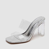 Breakj Summer Slippers Women's Summer To Wear The New Crystal Coarse And Exposed Cool Drag Transparent Temperament High-Tall One-Word