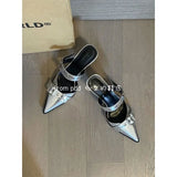 And Slippers Women Wear Fashionable Bundles, Belt Buckle, Pointed High Heels, Summer Sandals