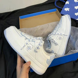 Color Small White Shoes 2024 Spring And Autumn New Female Bear Korean Casual White Shoes Round Head Flat Soles Student Small White