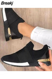 Breathable Mesh Fashion Casual Sports Shoes Platform Flats Shoes Light Wedge Sneakers Woman Vulcanize Shoes