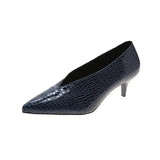 Shoes Women 2023 All-match Retro Women's Thick Heel Spring and Autumn New Pointed V Mouth Comfortable High