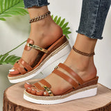 Breakj New Plus Size Female Sandals Slippers Summer Color Wedge Roman Shoes Women's Platform