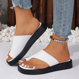 Breakj Summer Slippers Pure Color Set Toe Thick Bottom Slippers Large Size Polyurethane Bottom Slippers