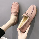 Loafers Moccasins Woman Soft Bottom Non Slip Female Flats Shoes 2021 Autumn Spring Slip On Sewing Ladies Lazy Shoes