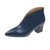 Spring and Autumn New Fashion Pointed Toe Thick Heel High-heeled Women's Shoes Comfortable Temperament High-heeled