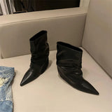Breakj A Hottie Slope And Trouser Tube Boots Autumn And Winter New Pointed Single Boots With Fashion Boots Temperament Fashion Short
