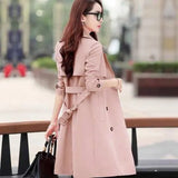 Plus Size 3XL Women Trench Coat Spring Autumn Double Breasted Windbreaker Outerwear Female Casual Trench Long