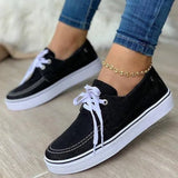 Planos Canvas Shoes Women 2021 New Arrival Plus Size Lace Up Flats Women Platform Casual Shoes Loafers Zapatillas