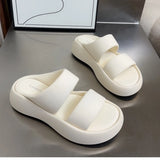 White Slippers Women Wear Summer 2024 New Korean Version Fashion One-Word Slippers Women's Leisure