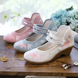 Breakj Heels Single Shoes Lady Spring And Summer Style Retro Embroidered Cloth Shoes National Wind Female Chinese Wind Cheongsam