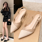 Breakj Bag Head Sandals Tips With Bare High Heels Women Summer New Coarse Heel Single Shoes