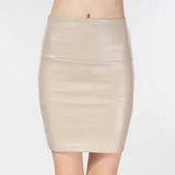 Skirts Women Pencil Skirt Pu Leather High Waist Party Female Sexy Short Woman Bodycon Saias Feminina 20 Candy Colors