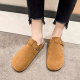 Breakj Female New Large Size Baotou Spring And Summer Fashion Outside Wear Flat Flat With Cork Lazy Slippers