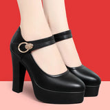 Thick-Heeled Cheongsam Catwalk High-Heeled Women's Thick-Soled Waterproof Platform Model Performance Shoes Working Women's