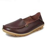 Flats Shoes Slip On Genuine Leather Loafers For Women's Moccasins Loafers Flats Ladies Shoes Plus Size Sapato