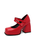 Spring and Summer New Mary Jane Shoes 45 Yards Plus Size Professional Commuter Student Women's Shoes Fashion High