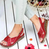 Summer Sandals For Women Shoes Retro Slip On Cork Leather Ladies Sandals Beach Slipper Gladiator Sandals Women Flip