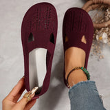 Breakj Size Fly Woven Casual Low Top Single Shoes Women's Flat With Hollow Mouth Lazy