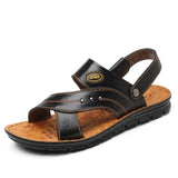 Sandals Men's Summer New Casual Beach Shoes Leather Fashion Breathable Sandals Tide Mens Roman Sandals Leather