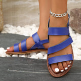 Breakj Large-Size Sandals Wearing Beach Sandals 2025 Summer Buckle With Flat Soles Of Casual Comfortable Women's Shoes