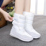 Boots Women Shoes 2023 Mid-calf Women Winter Platform Boots Round Toe Solid Warm Plush Shoes Woman Zapatos De Mujer