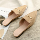 Breakj And Summer New Net Red Sharp Head Cold Half Slippers Women's Head Wearing Leisure Size 41-42 Muller