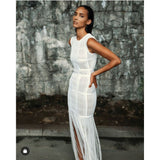 Spring And Summer New Features Medium And Long White Banded Evening Dress Dress Waist Thin Women's