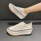Women Platform Canvas Shoes Canvas Fashion Skateboarding Shoes Women's Sneakers 2022 Women Lace-Up Canvas Classic Couple