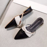 New Summer Flats Lady Sandals Slippers Soild Color Slip on Pointed Toe Women Mules Outdoor Slipper Shoes Woman Slides