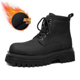 Breakj Kong Wind Tooling Boots Male Fashion Autumn New Handsome Black Locomotive Ankle Boots British Wind Martin Boots