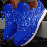 Casual Shoes Fall 2023 New Sequins With Breathable Rhinestone Thick Sole Student Large Size Women's