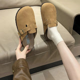 Breakj 2025 Autumn And Winter New Boken Shoes Pedal Casual Thick-Bottomed Fashion Slippers Korean Retro Large-Size Bag Head