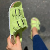 Women Summer 2022 New Flat Shoes Women Indoor Outdoor Slipper Casual Beach Shoes Summer Sandalias Mujer Flip