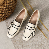 Breakj Hongxin A Foot Pedal Lazy Single Shoes Female 2023 Soft Leather Flat Bow Happy Shoes British Style Small Leather