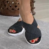 Women Shoes Casual Platform Sandals Women Slides Solid Comfort Flats Plus Size Cross Summer 2021 Beach Ladies