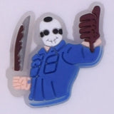 Shoe Buckle Charms PVC Scary Clown Skeleton Chainsaw Luminous Shoes Decorations fit Christmas Cosplay Party Kids