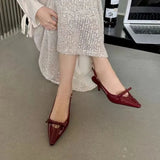 Breakj Baotou Sandals Bow Sweet Cool Wind French Temperament Single Shoe Tip Fine And New External Wearing