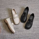 Loafwomen Autumn 2023 New Fashion Versatile Thick British Style Small Leather Shoes Pedal Jk Single
