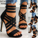 Women Shoes High Heels Women Sandals 2021 Zipper New Fashion Summer High Heels Sexy Ladies Peep Toe Shoes Women