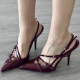 Breakj And Summer 2025 New Fashion Single Shoes Retro Pointed Women's Shoes High