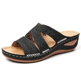 Women Sandals Shoes Mixed Color Comfy Orthopedic Ladies Summer Slides Retro Wedges New Luxury Designer Female