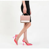 New arrival burgundy pointed transparent sandals new stiletto rhinestone sexy Baotou high heels Wedding