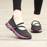 Summer Women Sneakers Breathable Mesh Black Casual Shoes Soft Ladies Sport Shoes Jogging Tenis Feminino Red Trainer
