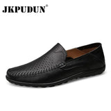 Italian Mens Shoes Casual Luxury Brand Summer Men Loafers Genuine Leather Moccasins Comfy Breathable Slip On Boat
