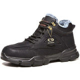 Work Safety Shoes Steel Toe Anti-puncture Indestructible Men Safety Boots Kevlar Insole Suede Leather Upper Work